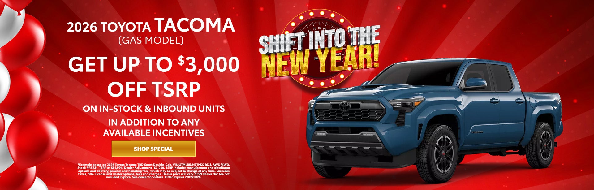 2026 Toyota Tacoma (Gas Model) Offer